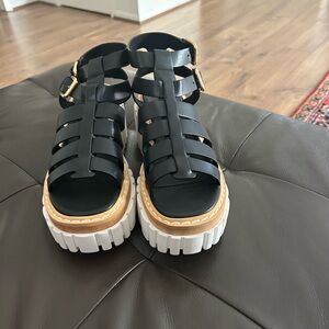 Stella McCartney Black and Tan Platform Sandals